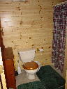 Bathroom on lower walkout level of Alpine Snow Cabin. Featuring fresh quality towels and linens.